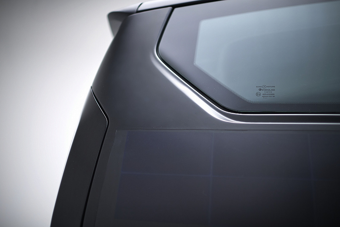 Prototype solar cells integrated into the car’s body